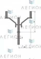 К96-0,5-0,35-0-5 кронштейн двухрожковый